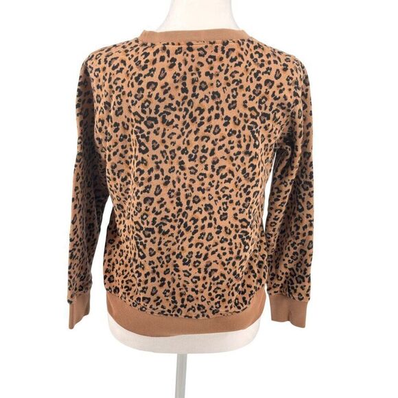 J. Crew Cozy Leopard Print Crewneck Sweatshirt Sz XS EUC preppy, soft - Picture 3 of 7